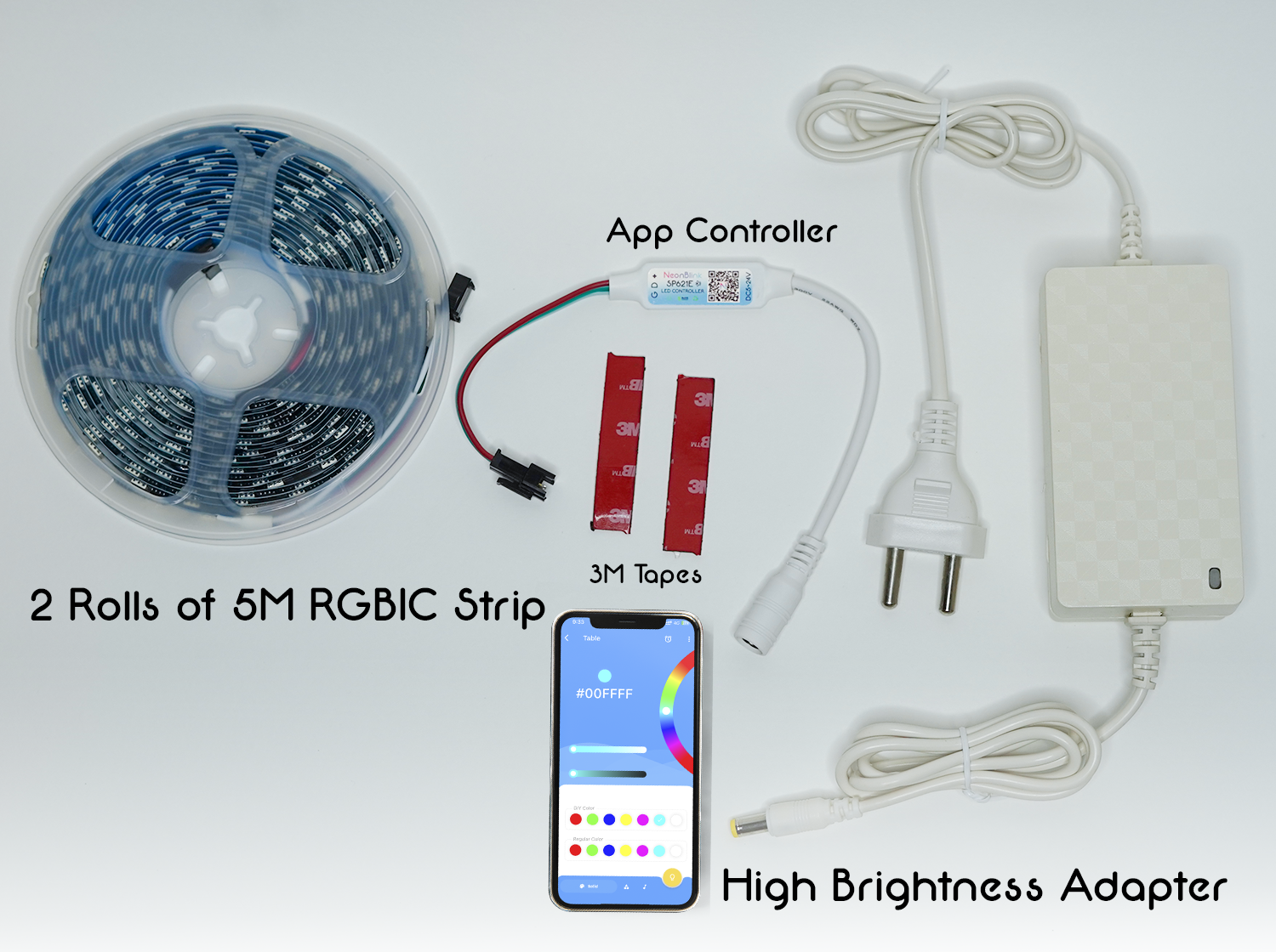 NeonBlink RGBIC LED Strip (Music Sync & App Support)